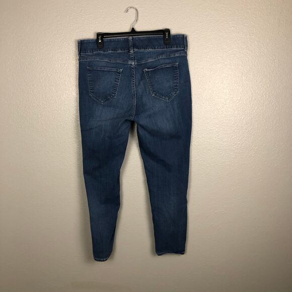 Boutique Plus Size 16W Denim Mid Wash Skinny Jeans Button Zipper Closure Pockets - Picture 3 of 7